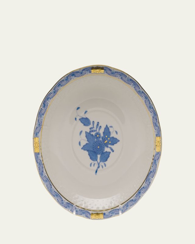 Chinese Bouquet Blue Cream Soup Stand